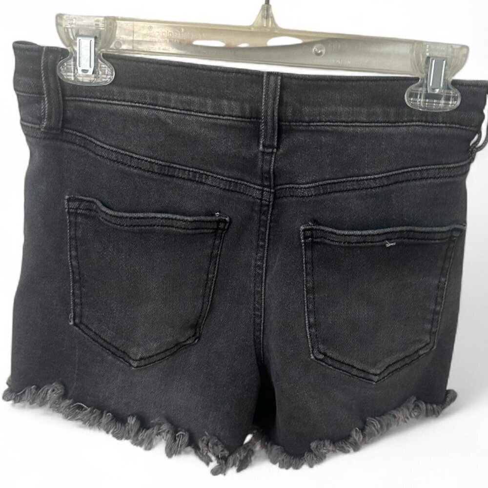Celebrity Pink Women's Juniors 9/29 Cutoff Shorts Washed Black Stretch Denim Raw - Picture 3 of 5
